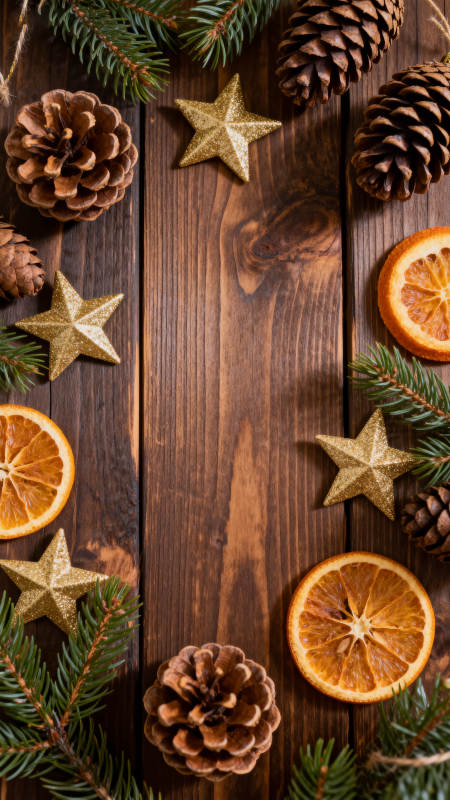 圣诞节装饰木质背景图片