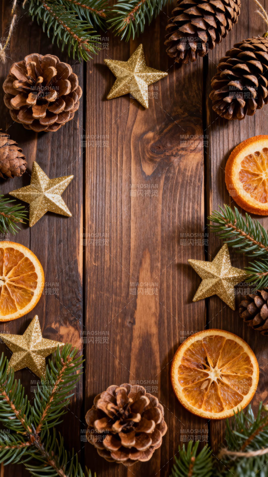 圣诞节装饰木质背景图片