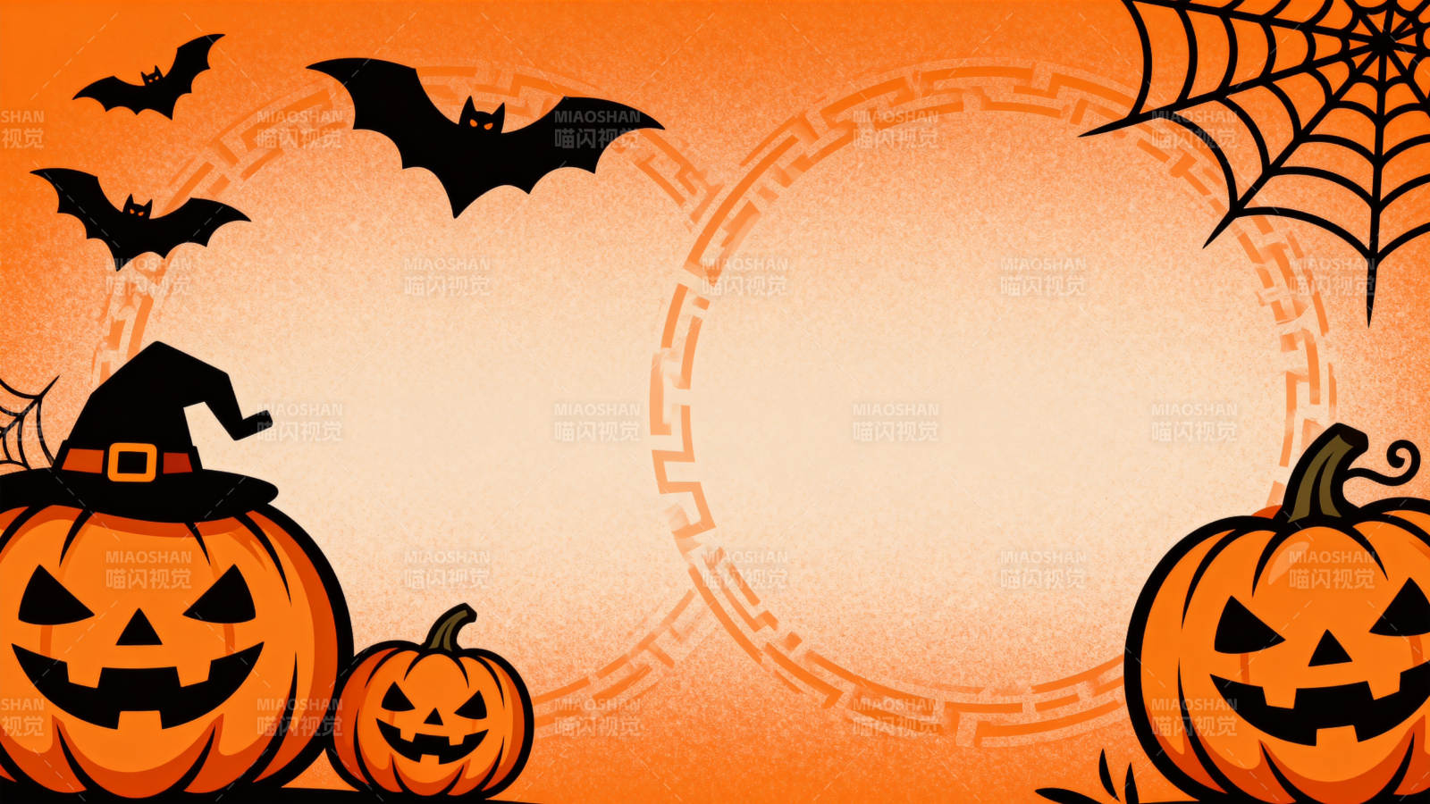 万圣节南瓜与蝙蝠背景图片