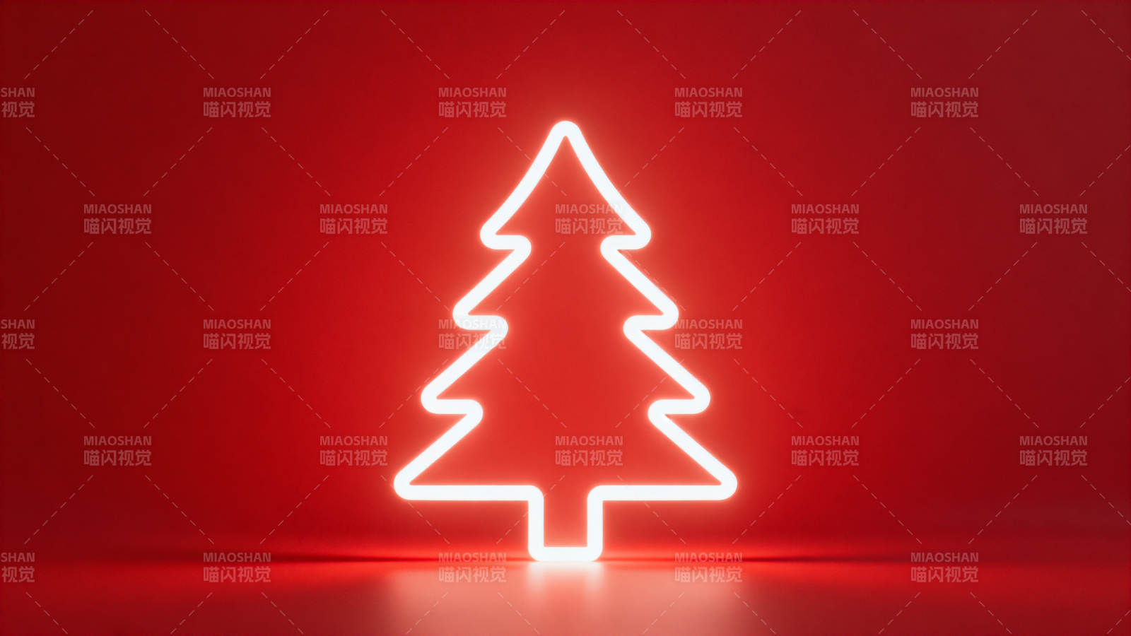 霓虹圣诞树节日氛围图片