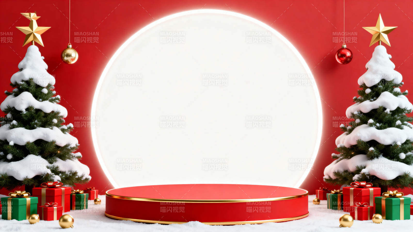 圣诞节舞台背景装饰图片