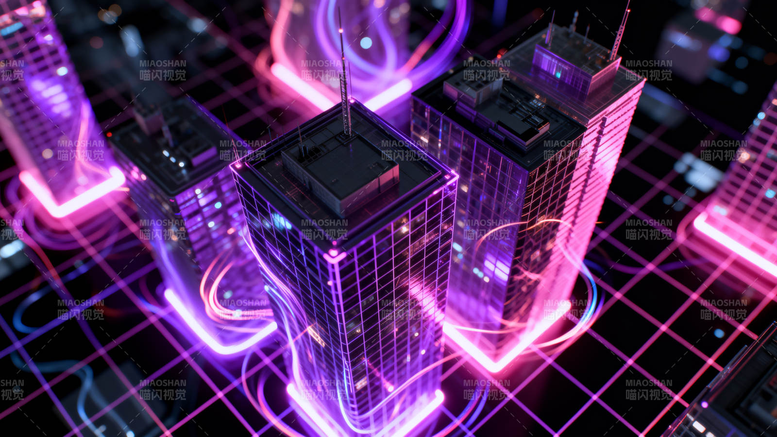 赛博朋克城市高楼图片