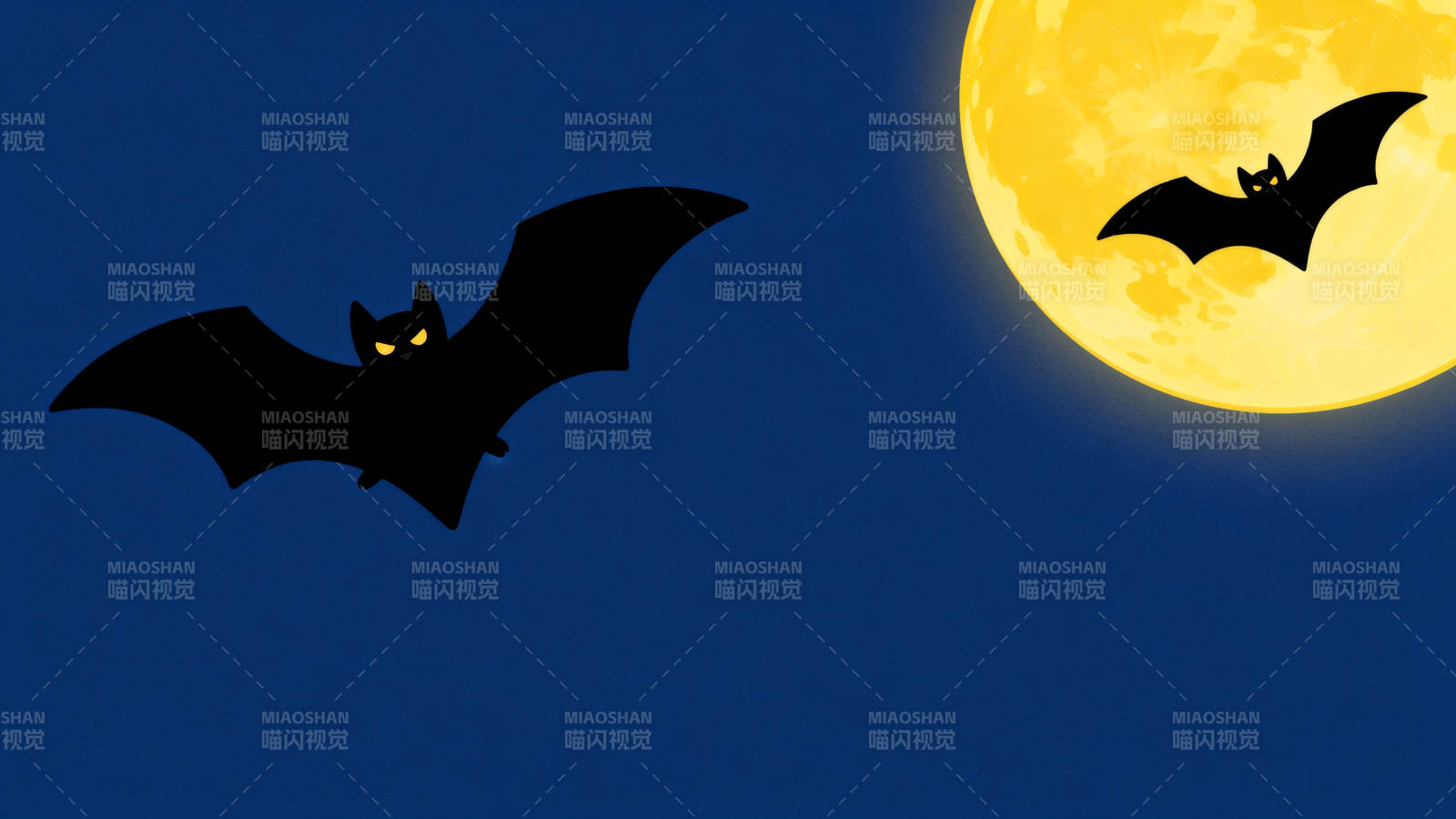 满月夜空中的蝙蝠图片
