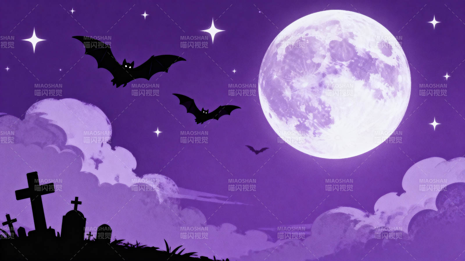 紫色万圣节之夜图片