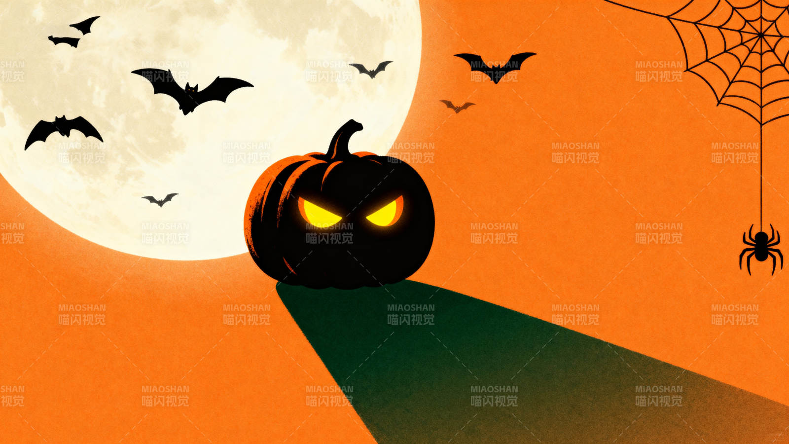 万圣节南瓜与满月图片