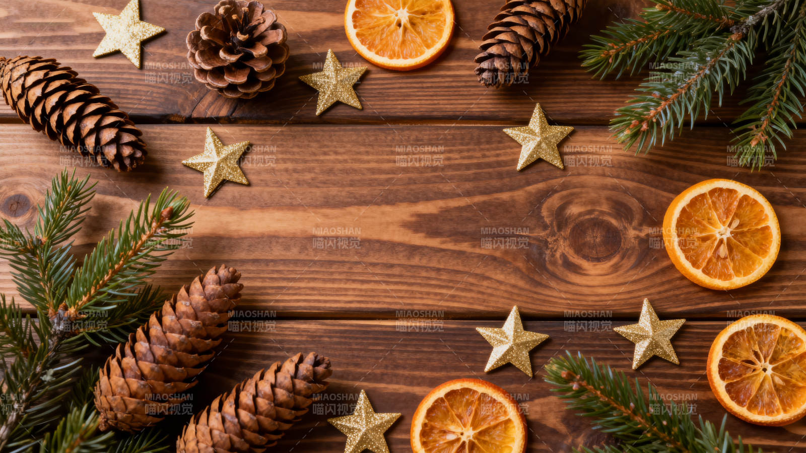 圣诞节木质背景装饰图片