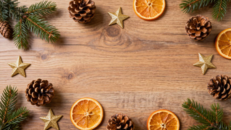 圣诞节装饰木质背景图片
