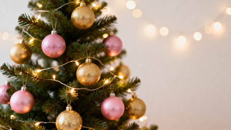 圣诞树装饰节日氛围图片