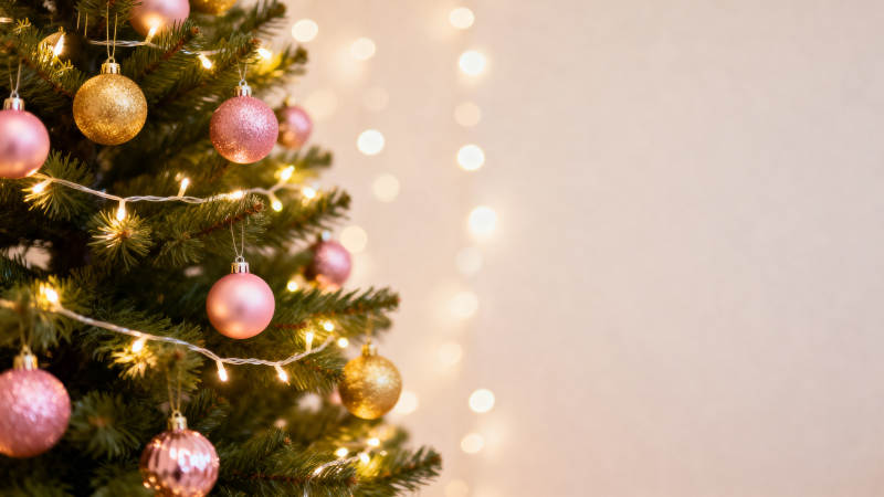 圣诞树装饰节日氛围图片