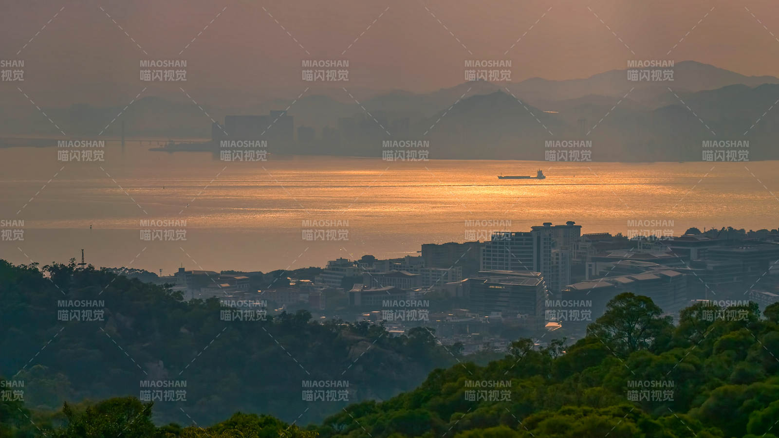厦门黄昏海港城景图片