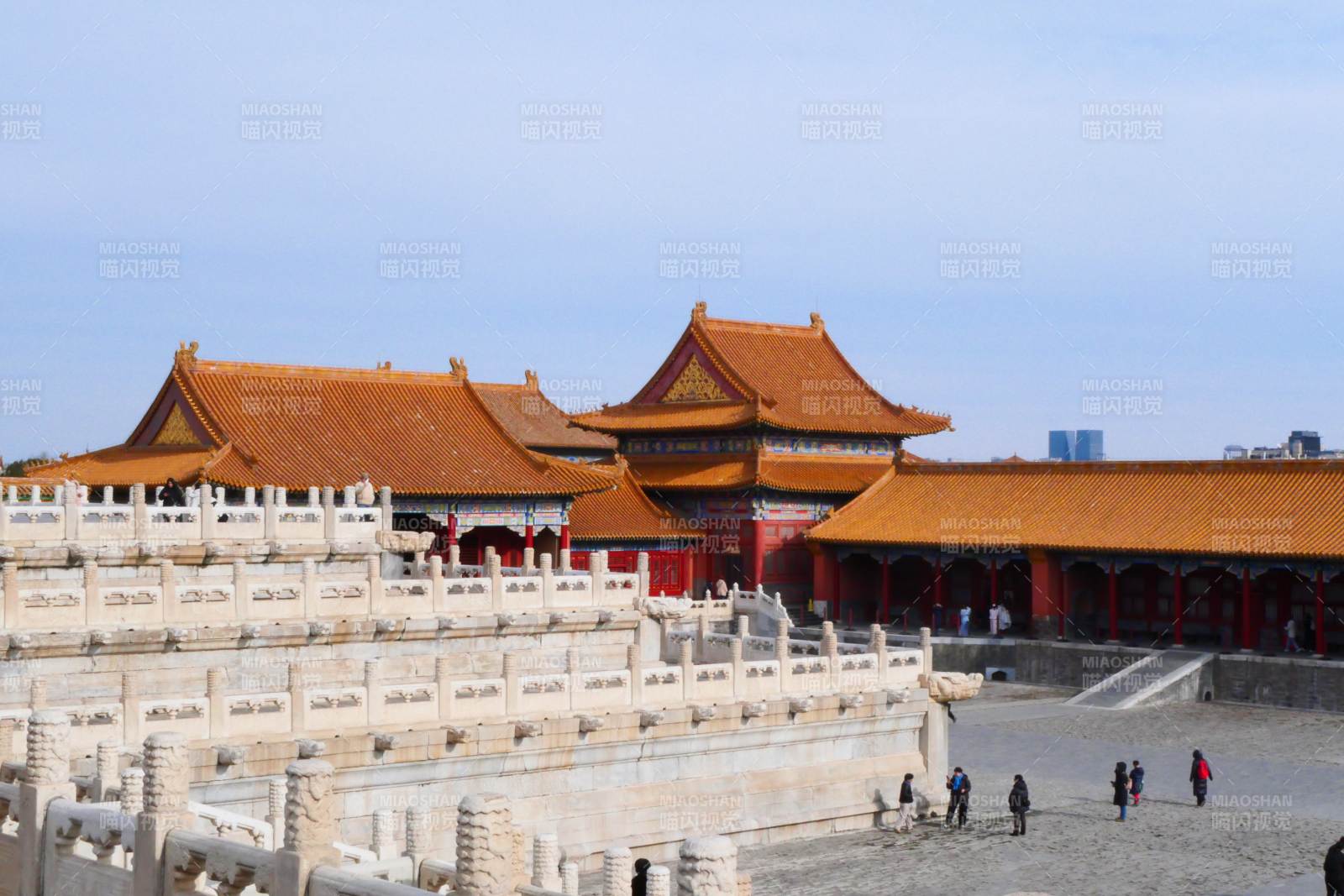 故宫金顶映蓝天图片