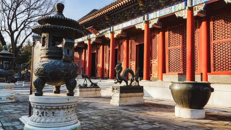 颐和园古仁寿殿静谧景图片