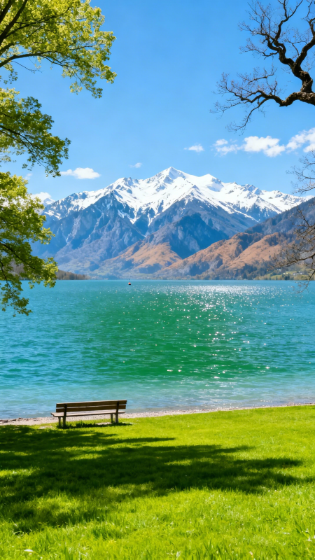 湖光山色静谧景图片