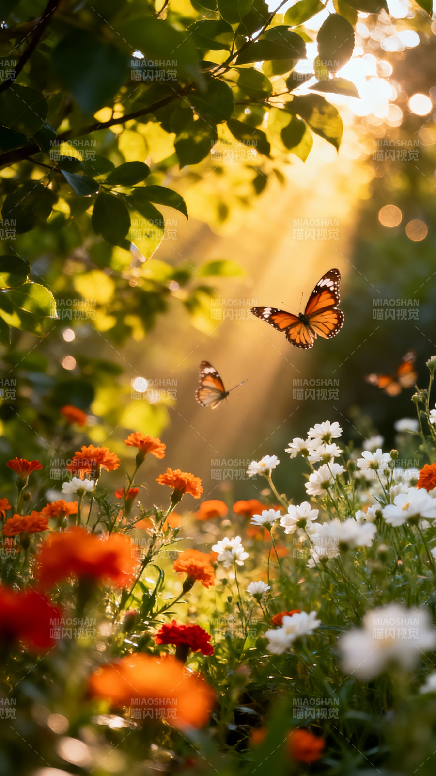蝶舞花间 光影如诗图片