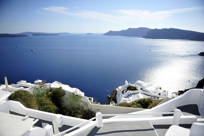 希腊 圣托里尼海景图片
