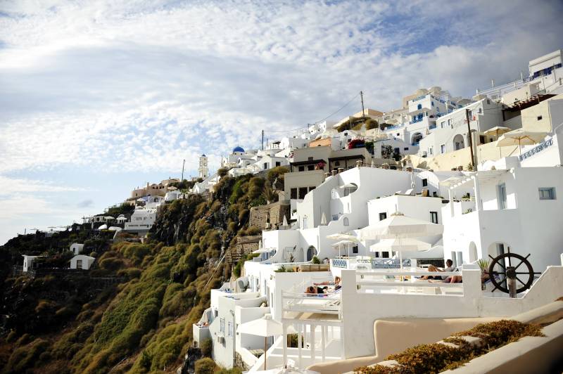 希腊 圣托里尼白屋风光图片