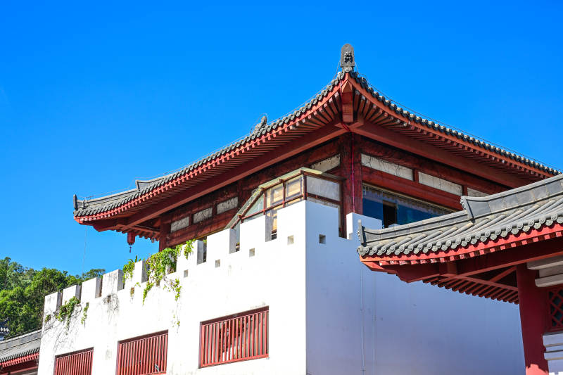 深圳文博宫古建筑景观飞檐特写图片