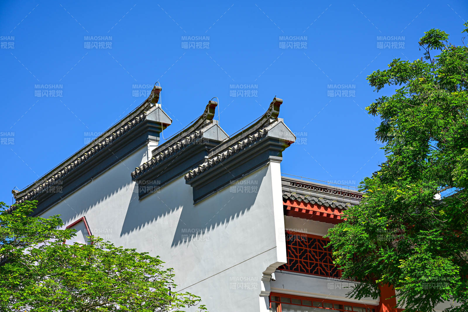 深圳文博宫古建筑景观飞檐特写图片