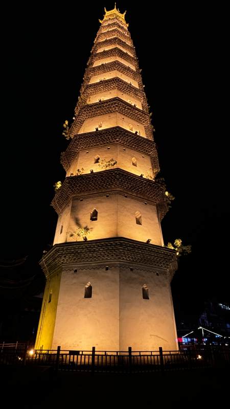 合川 文峰古街 夜色中的古塔图片