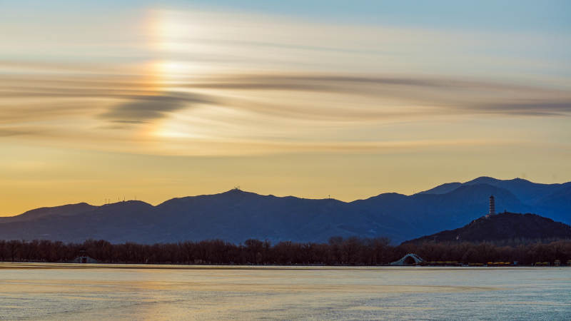 湖光山色夕阳美图片