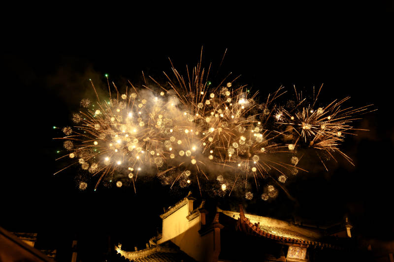 夜空绽放烟花图片