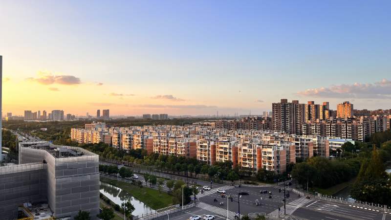 城市黄昏美景图片