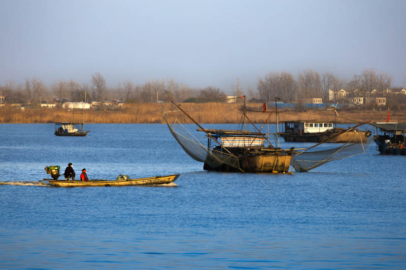 瓦埠湖渔舟唱晚图片