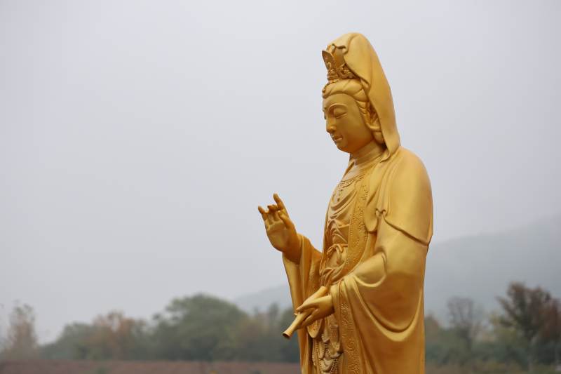 东庐山观音寺金色观音像图片