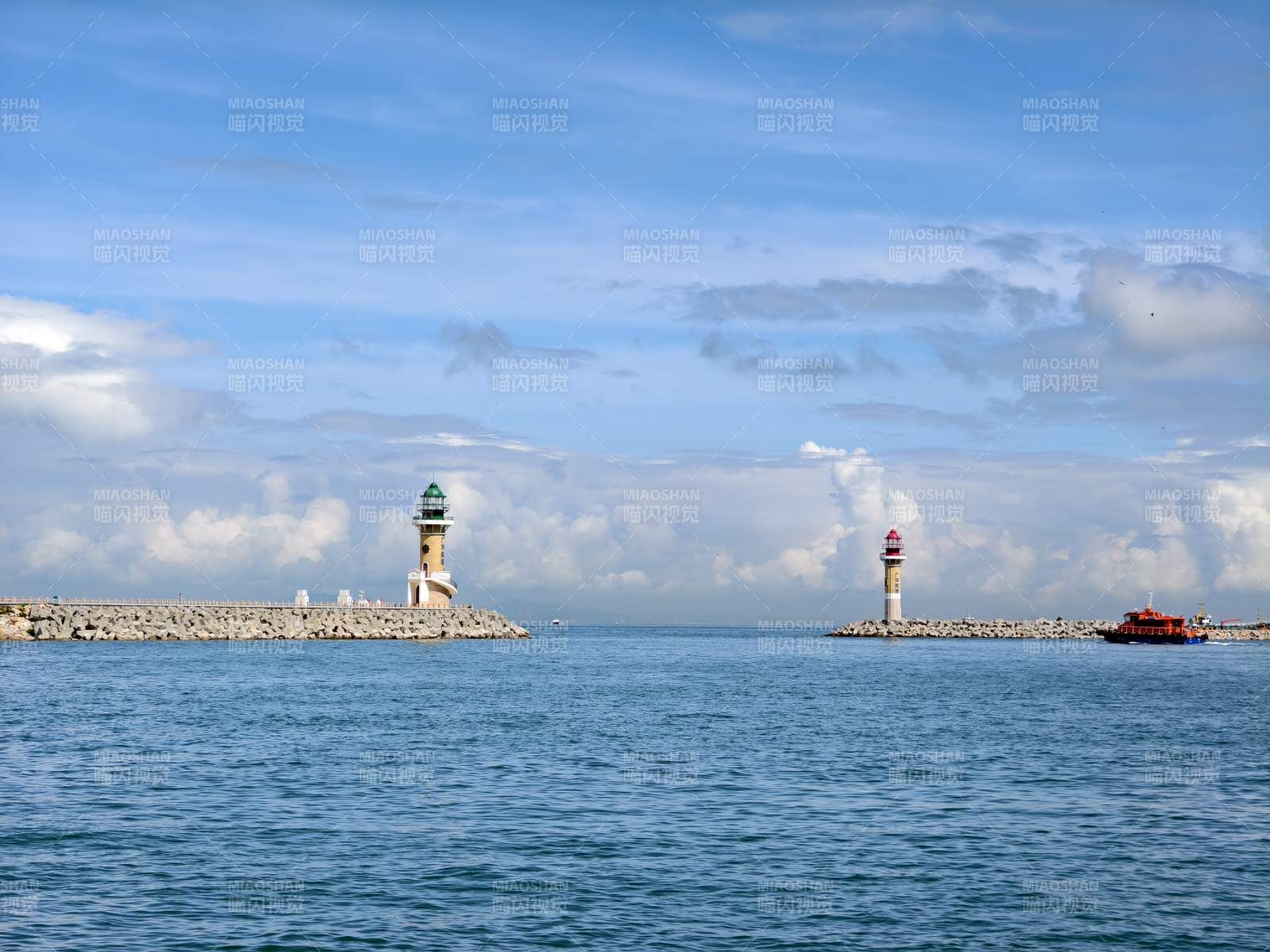 海港灯塔风光图片