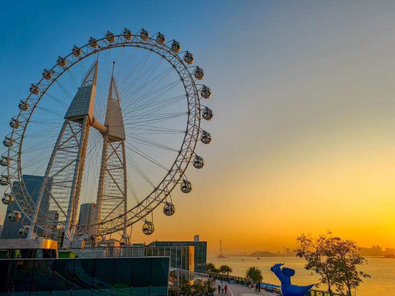 厦门摩天轮日落美景图片