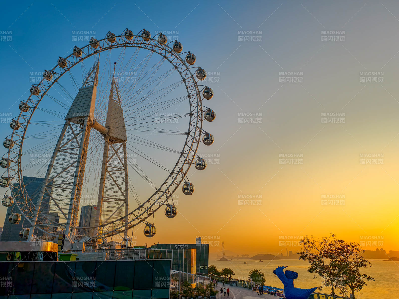厦门摩天轮日落美景图片