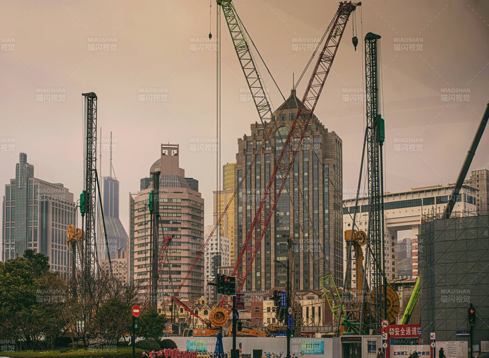 上海城市建筑工地景象图片