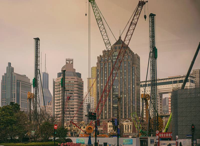 上海城市建筑工地景象图片
