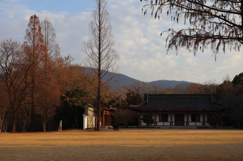 秋日古寺静景图片