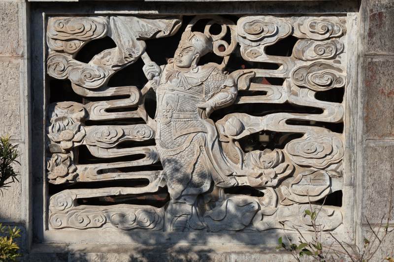 石雕天将云纹图图片