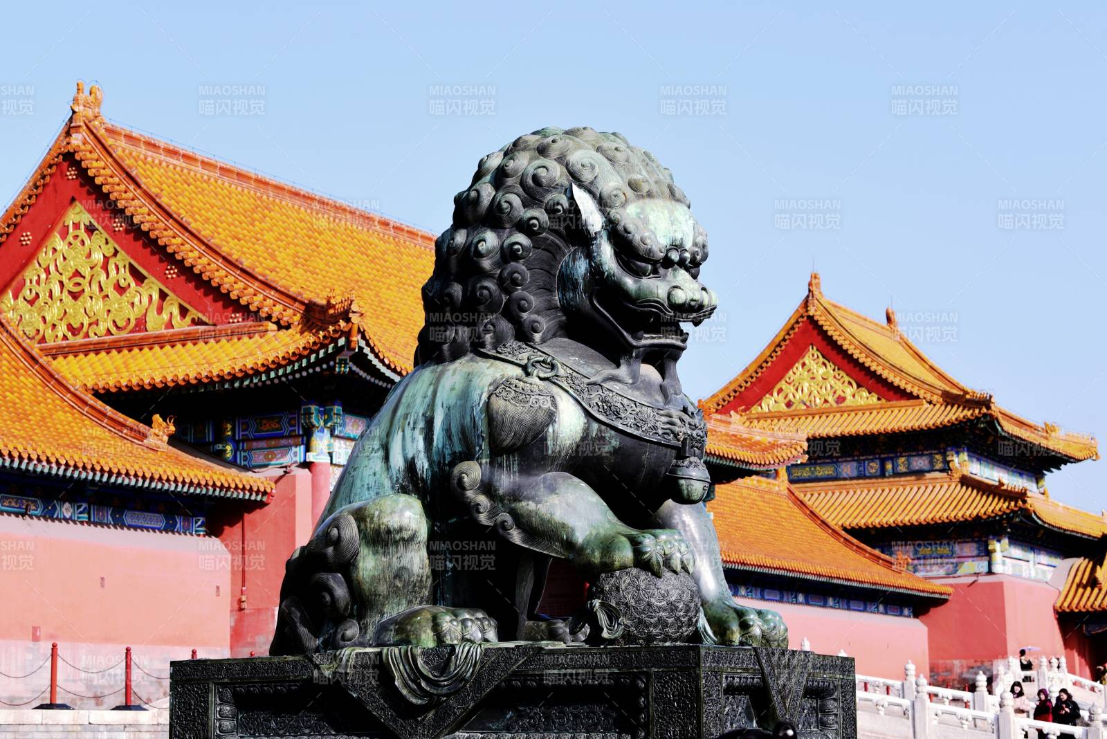 故宫石狮守卫图片