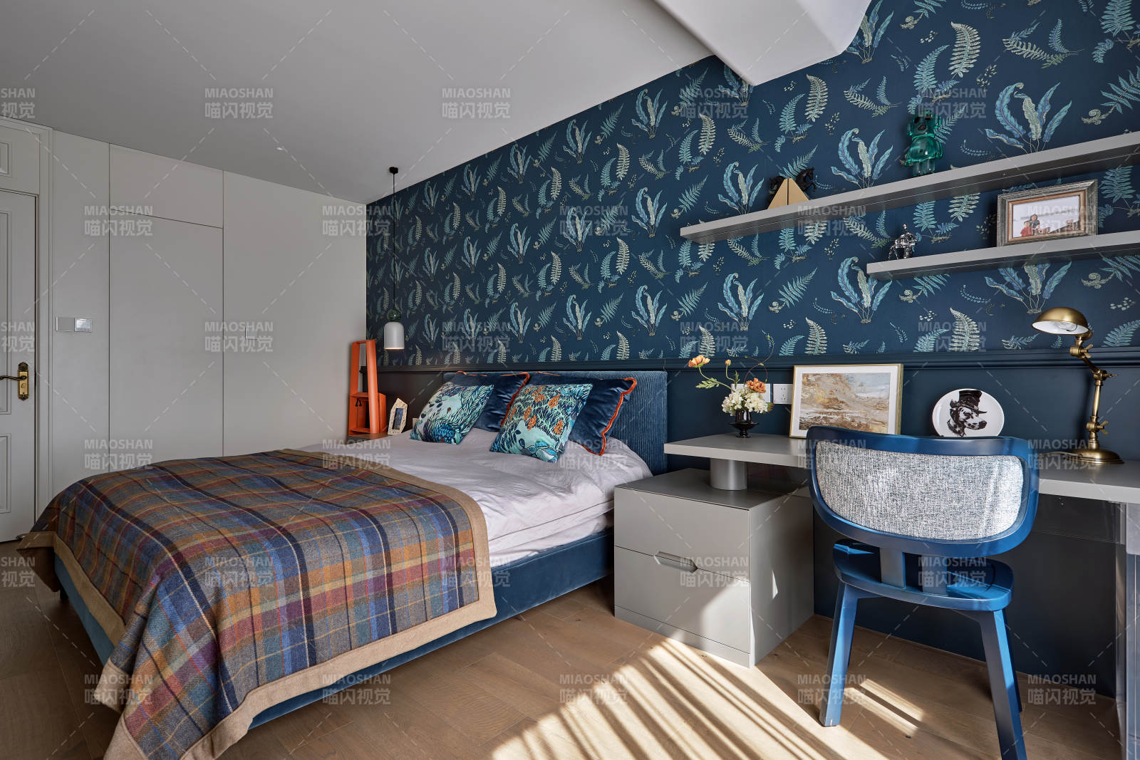 蓝调卧室设计图片