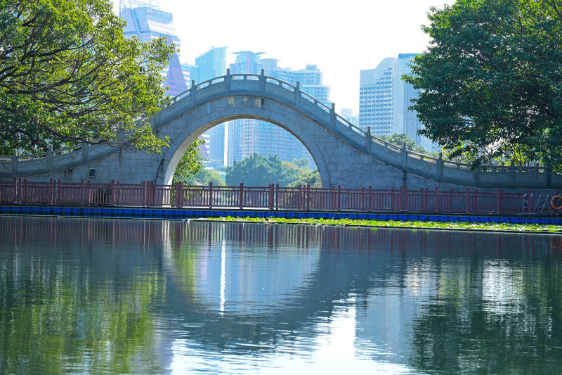 拱桥映水城景图片