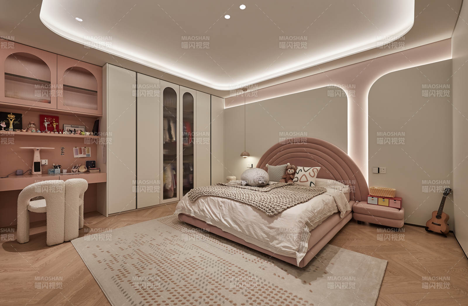 温馨粉色卧室设计图片