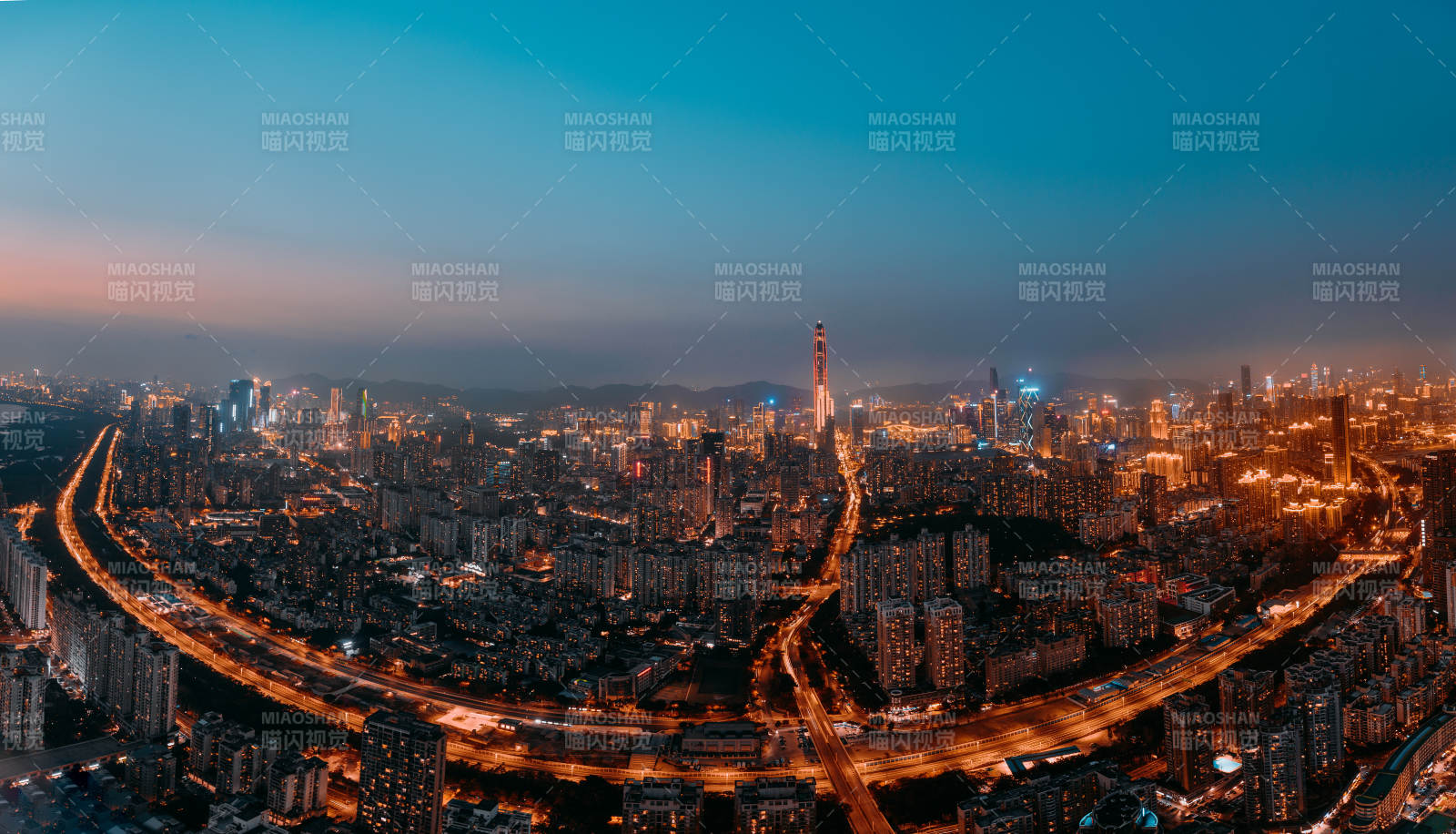 深圳夜景璀璨灯火图片