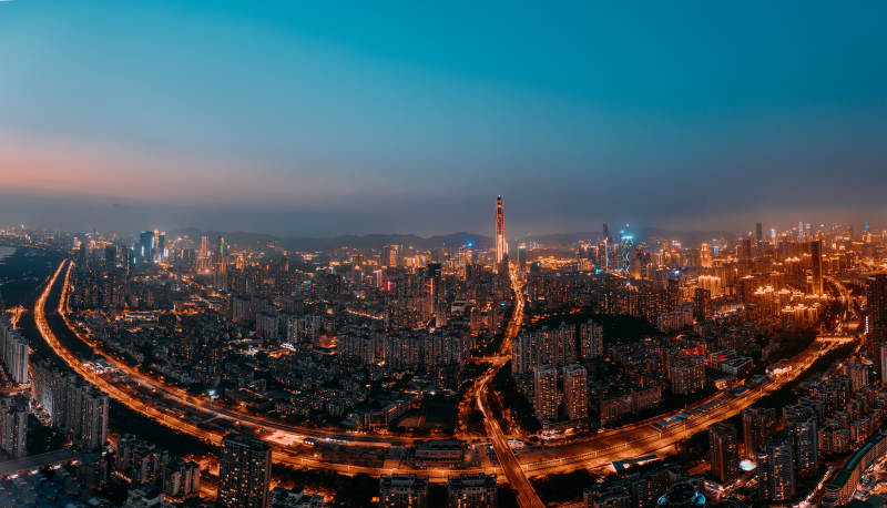 深圳夜景璀璨灯火图片