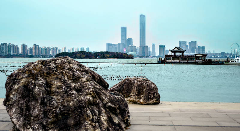 金鸡湖畔都市风光图片