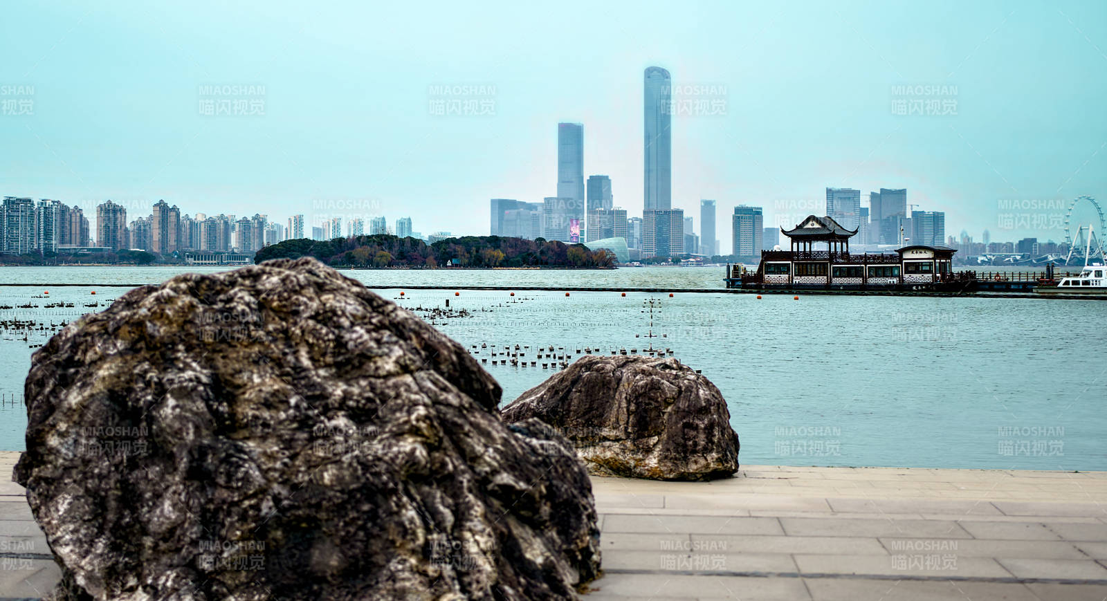 金鸡湖畔都市风光图片