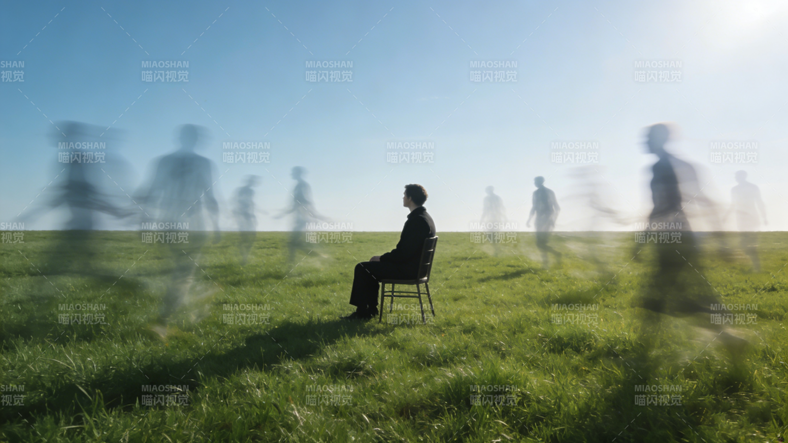 静坐于匆忙之中图片