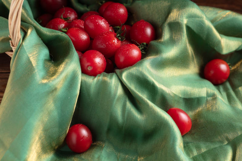 绿绸缎红番茄图片