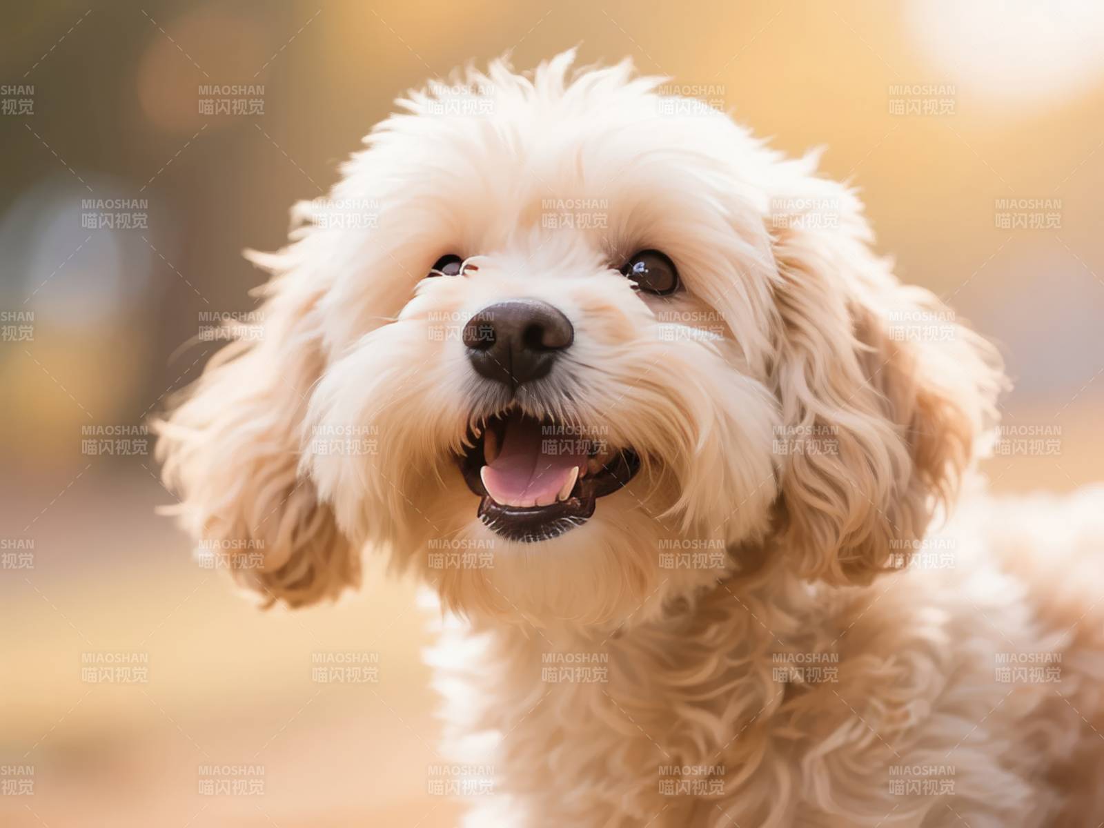 萌犬微笑迎秋光图片