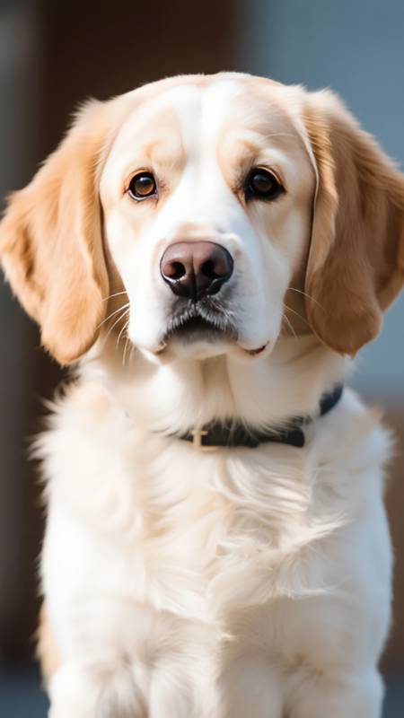 金毛萌犬凝视图片