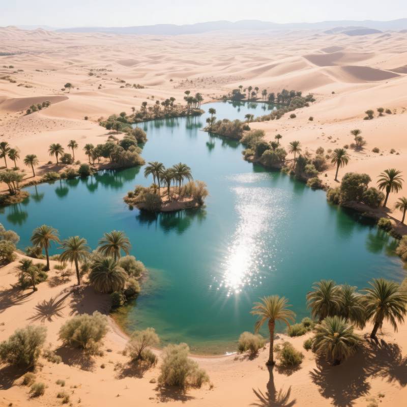 沙漠绿洲奇景图片