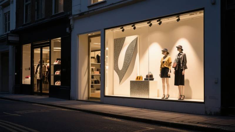 时尚橱窗夜景图片