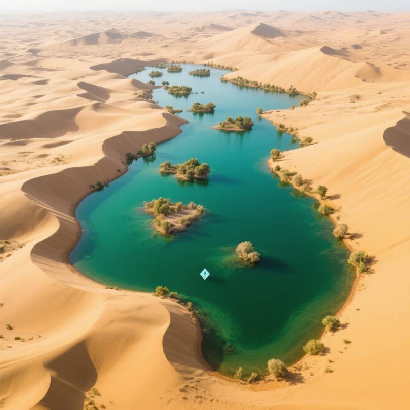 沙漠绿洲奇景图片